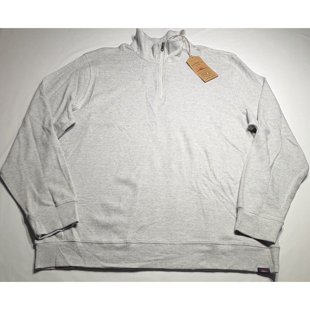 Faherty Legend Sweater 1/4 Zip Light Heather Grey MQH2517 Mens XXL 2XL NWT New